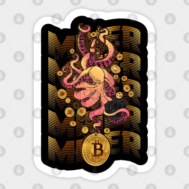 The money miner octopus. Sticker by Wagum Std